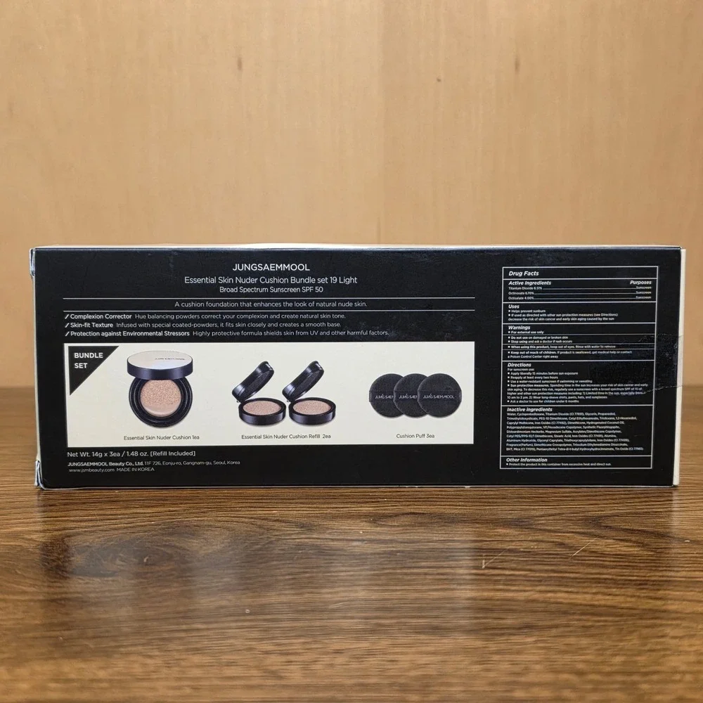 JUNGSAEMMOOL Essential Skin Nuder Cushion 19 Light Bundle 3x14g SPF50 NEW